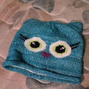 Kids Teal Owl Knit Beanie - Brand